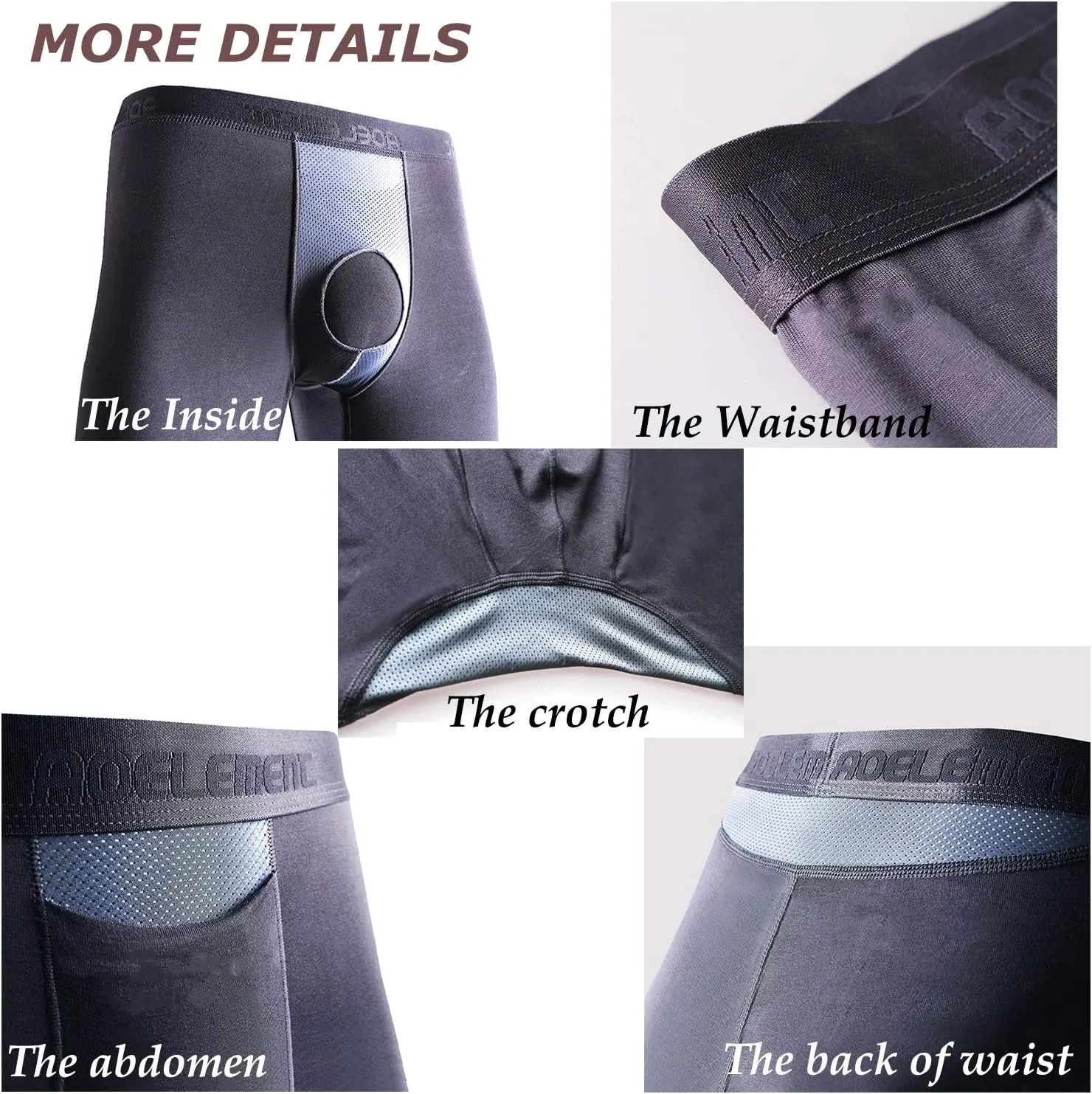 Ouruikia Men's Thermal Underwear Pants Modal Thermal Bottoms Long Johns Pants Underwear with Separate Pouch