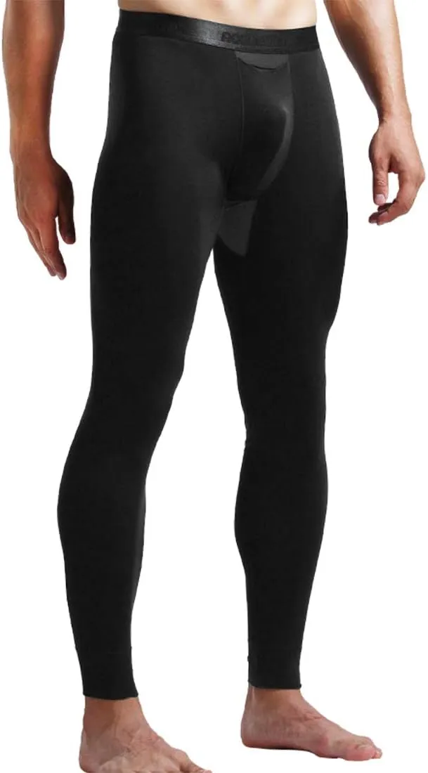 Ouruikia Men's Thermal Underwear Pants Modal Thermal Bottoms Long Johns Pants Underwear with Separate Pouch