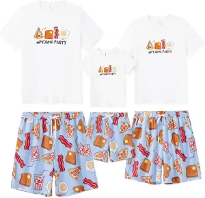 PATPAT Matching Pajamas for Family Mommy and Me Pajamas Cartoon Print Short Sleeve Tops and Shorts Casual Sleepwear Sets