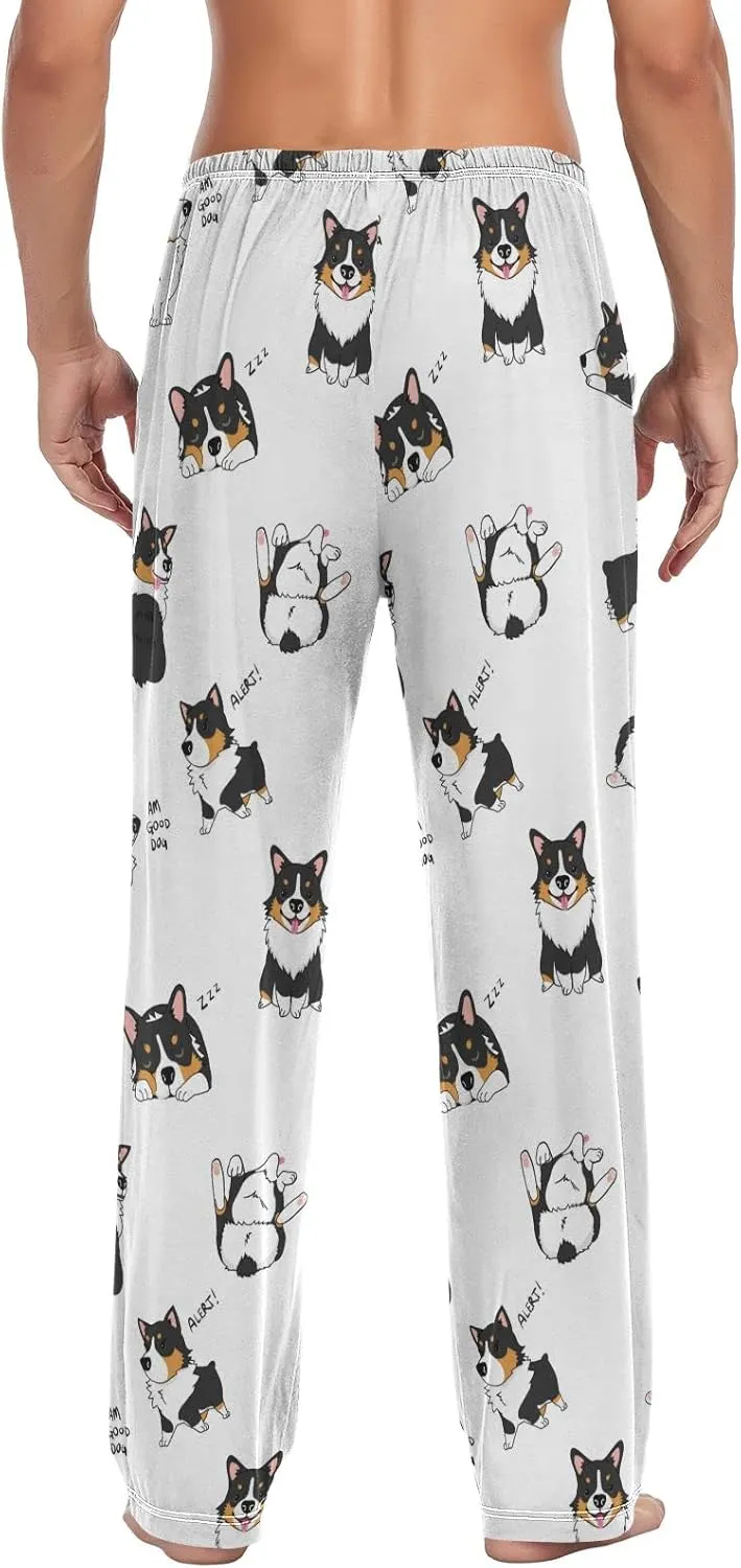 Pembroke Welsh Corgi Tricolor Dog Men's Pajama Pants Sleepwear Lounge Pajama Bottoms