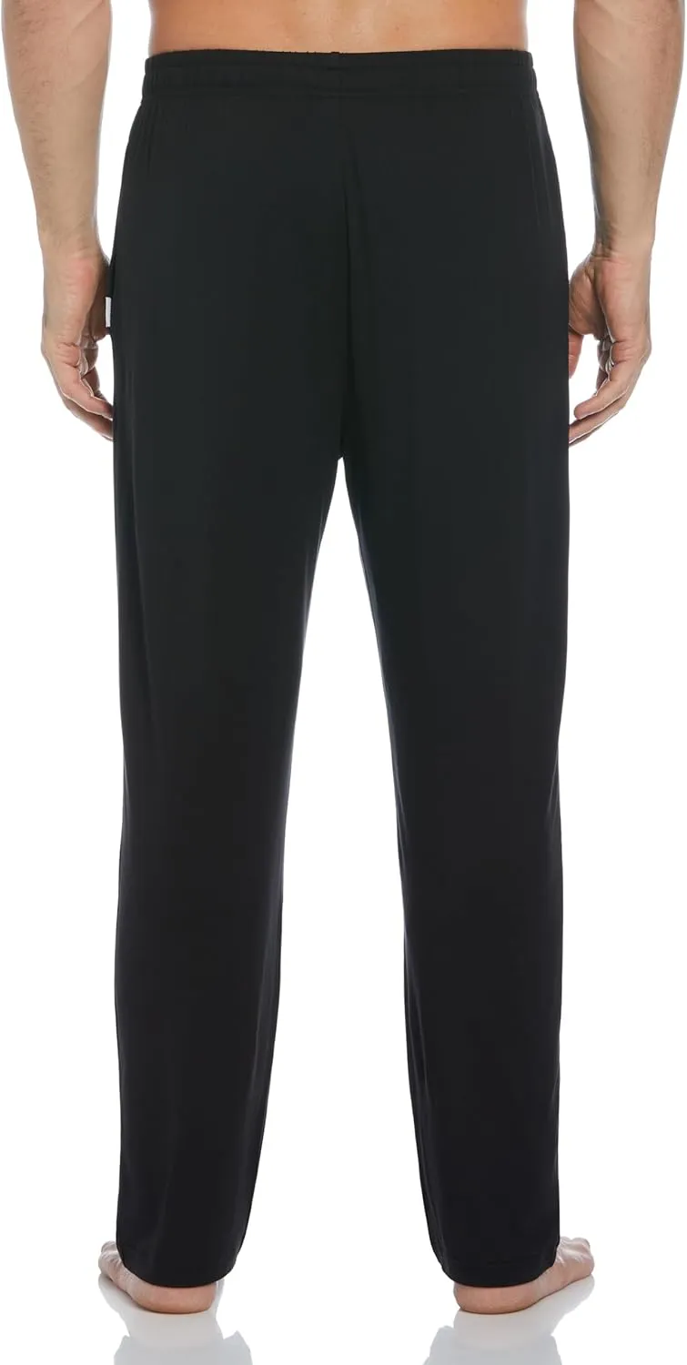 Perry Ellis mens 28.5” Deluxe D-string Pant With Pockets, Stretch, Loose Fit, Soft Drawstring Sleep Pants