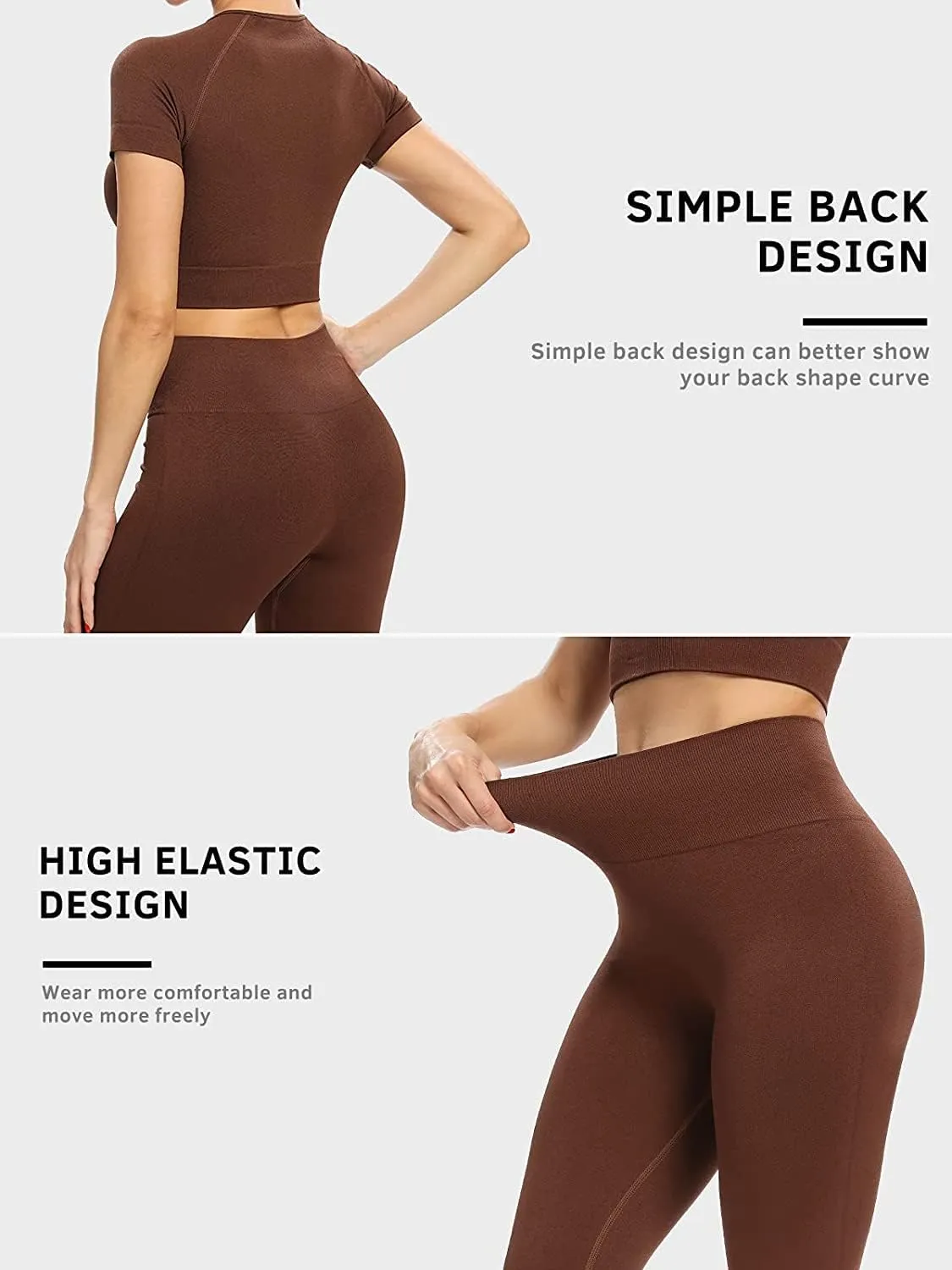 PINKSAVIOR Workout Sets for Women Two Piece Outfits Seamless High Waist Leggings Yoga Crop Tops Athletic Sports Gym Sets