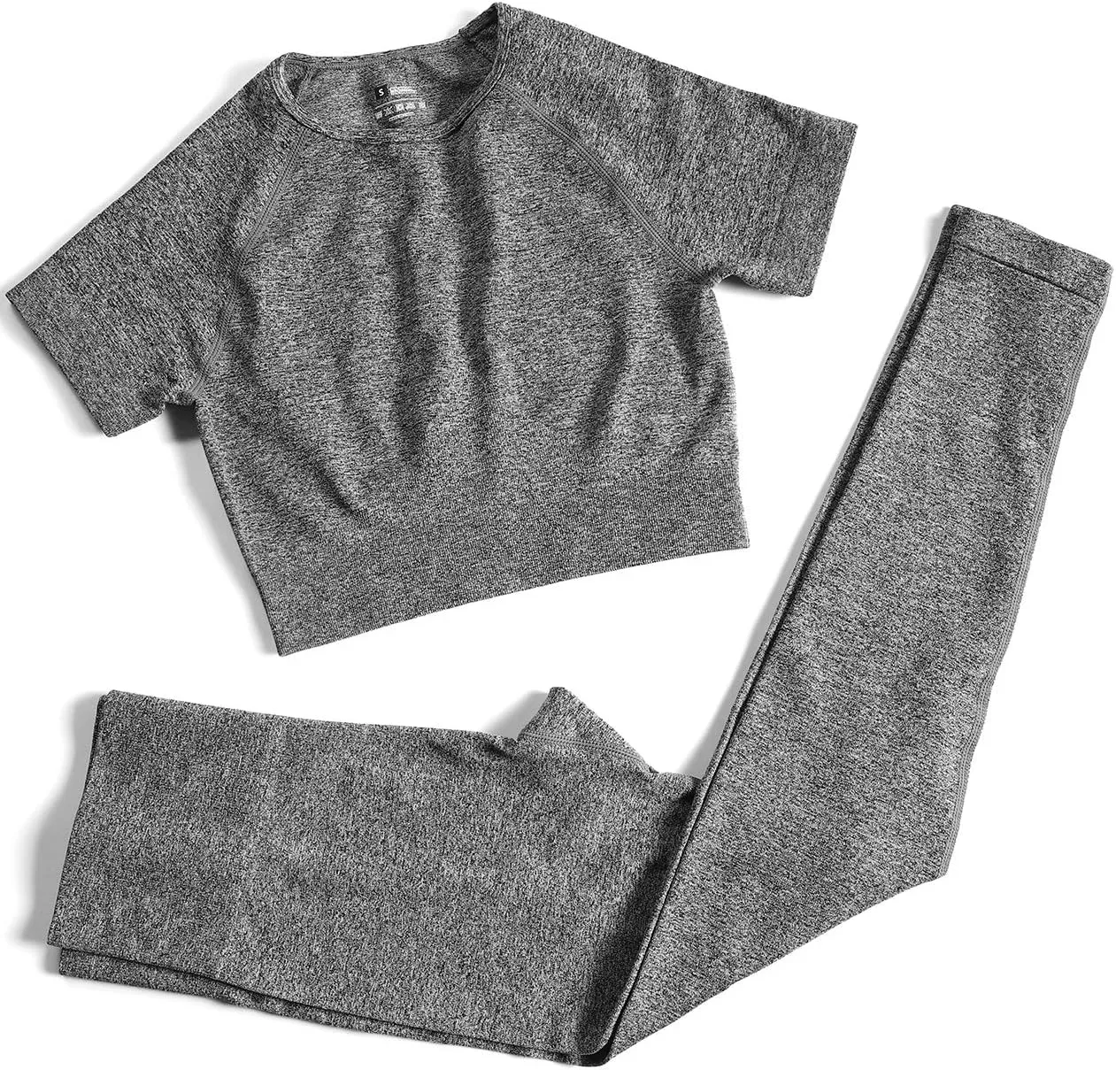 PINKSAVIOR Workout Sets for Women Two Piece Outfits Seamless High Waist Leggings Yoga Crop Tops Athletic Sports Gym Sets