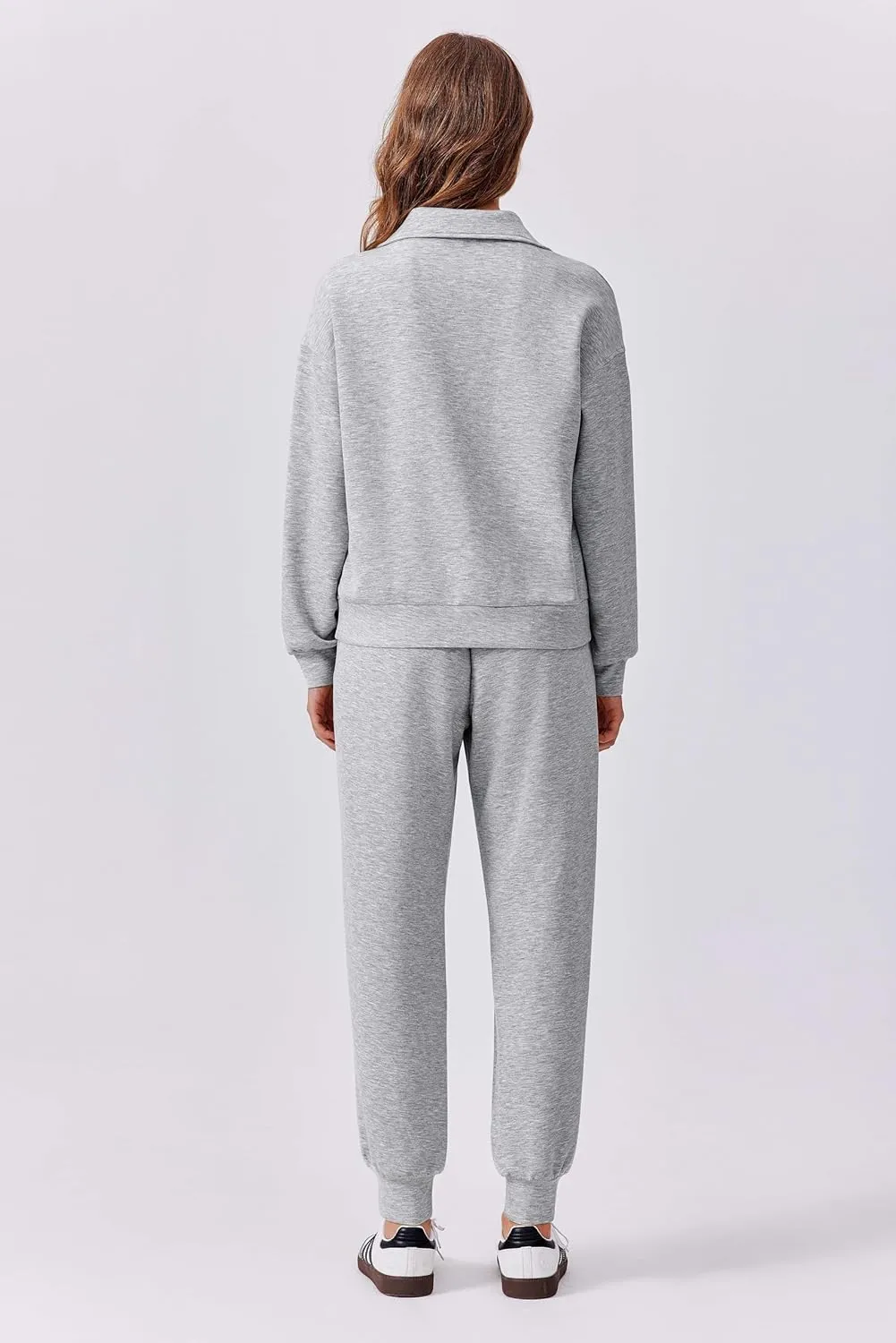 PINSPARK 2 Piece Sets for Women 2024 Fall Travel Outfits Long Sleeve Tracksuit Joggers Sets Half Zip Sweatsuit Matching Set