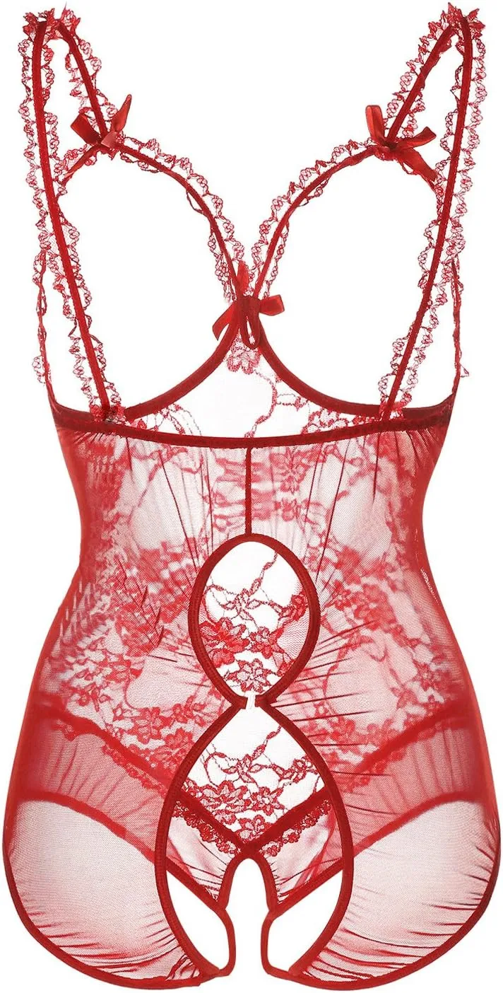 Plus Size Lingerie for Women Sexy Lingerie Bodysuit One-Piece Teddy Black