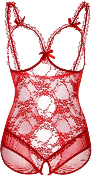 Plus Size Lingerie for Women Sexy Lingerie Bodysuit One-Piece Teddy Black