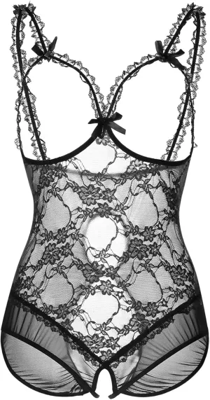 Plus Size Lingerie for Women Sexy Lingerie Bodysuit One-Piece Teddy Black