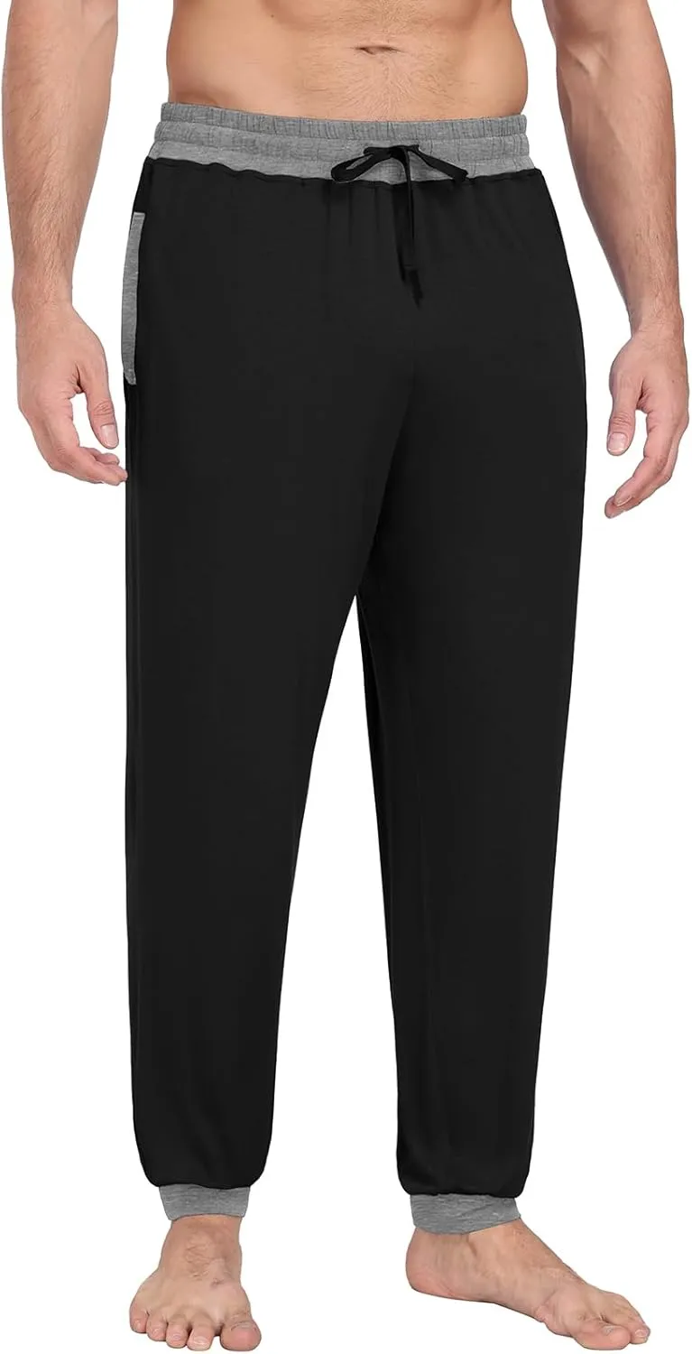 PrinStory Mens Modal Pajama Pants Cozy Lightweight Pjs Bottoms Knit Sleep Pajama Lounge Pant
