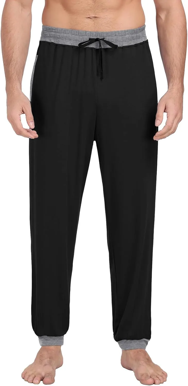 PrinStory Mens Modal Pajama Pants Cozy Lightweight Pjs Bottoms Knit Sleep Pajama Lounge Pant