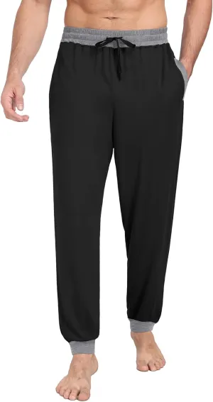 PrinStory Mens Modal Pajama Pants Cozy Lightweight Pjs Bottoms Knit Sleep Pajama Lounge Pant
