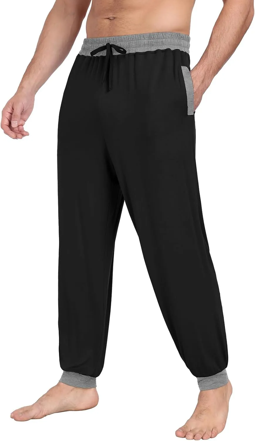PrinStory Mens Modal Pajama Pants Cozy Lightweight Pjs Bottoms Knit Sleep Pajama Lounge Pant