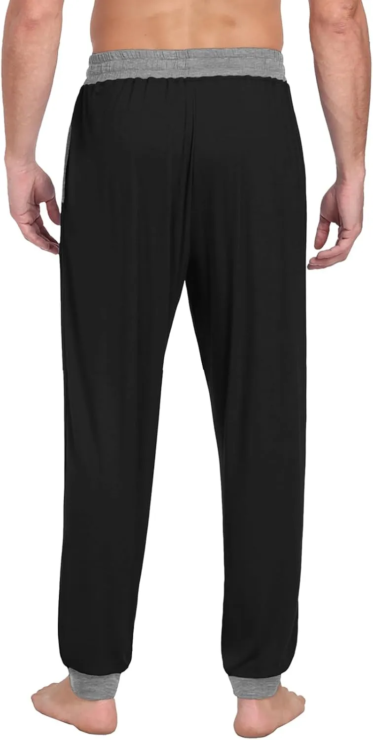 PrinStory Mens Modal Pajama Pants Cozy Lightweight Pjs Bottoms Knit Sleep Pajama Lounge Pant