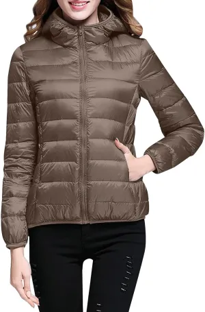 Puffer Jackets for Women Winter Lightweight Down Coats Warm Quilted Short Jackets Zipper Outwear with Pockets