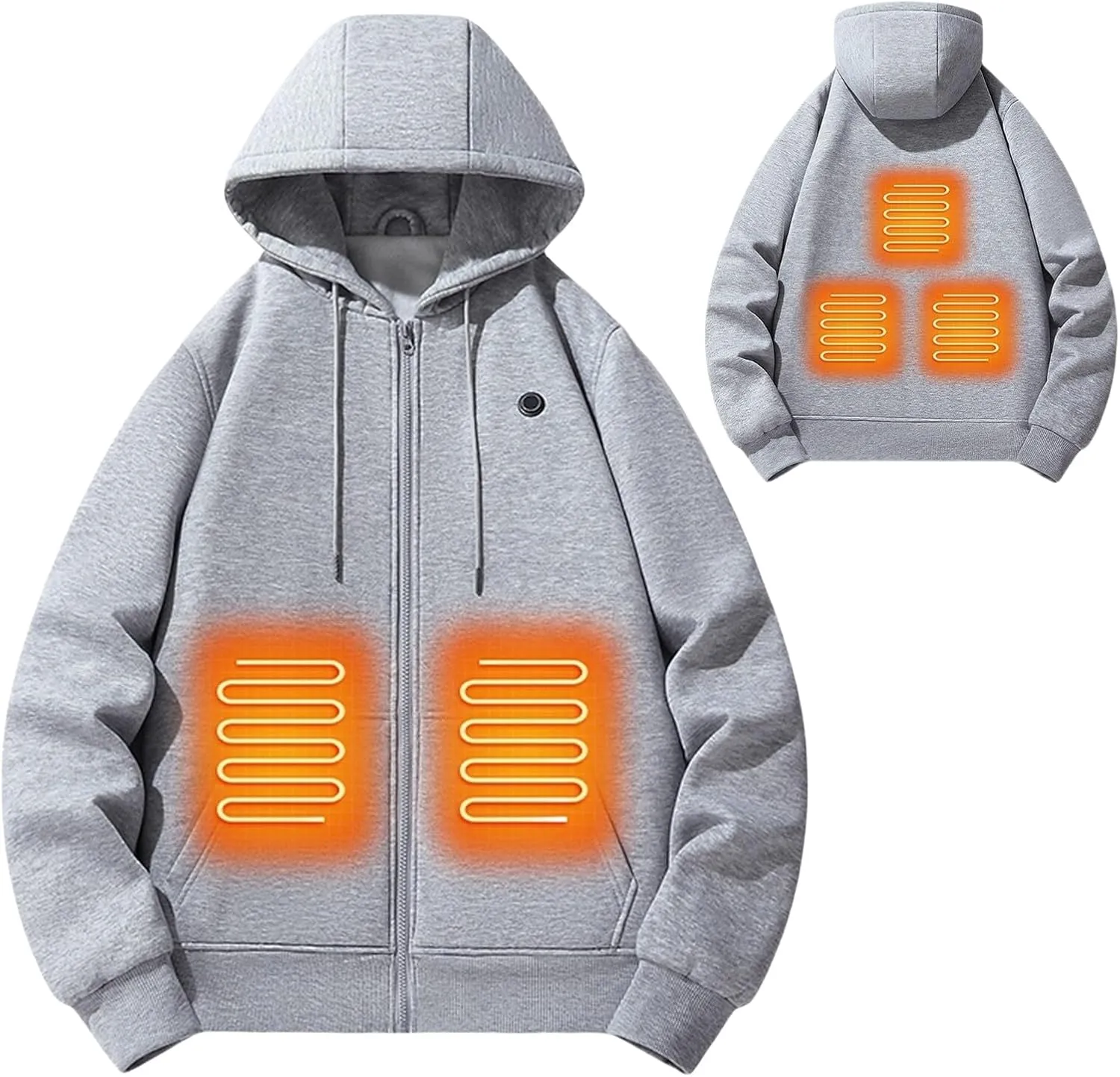 Pullover Heated Hoodies for Unisex Heated Lightweight Jacket Hooded USB Electric Sweatshirt for Women Men