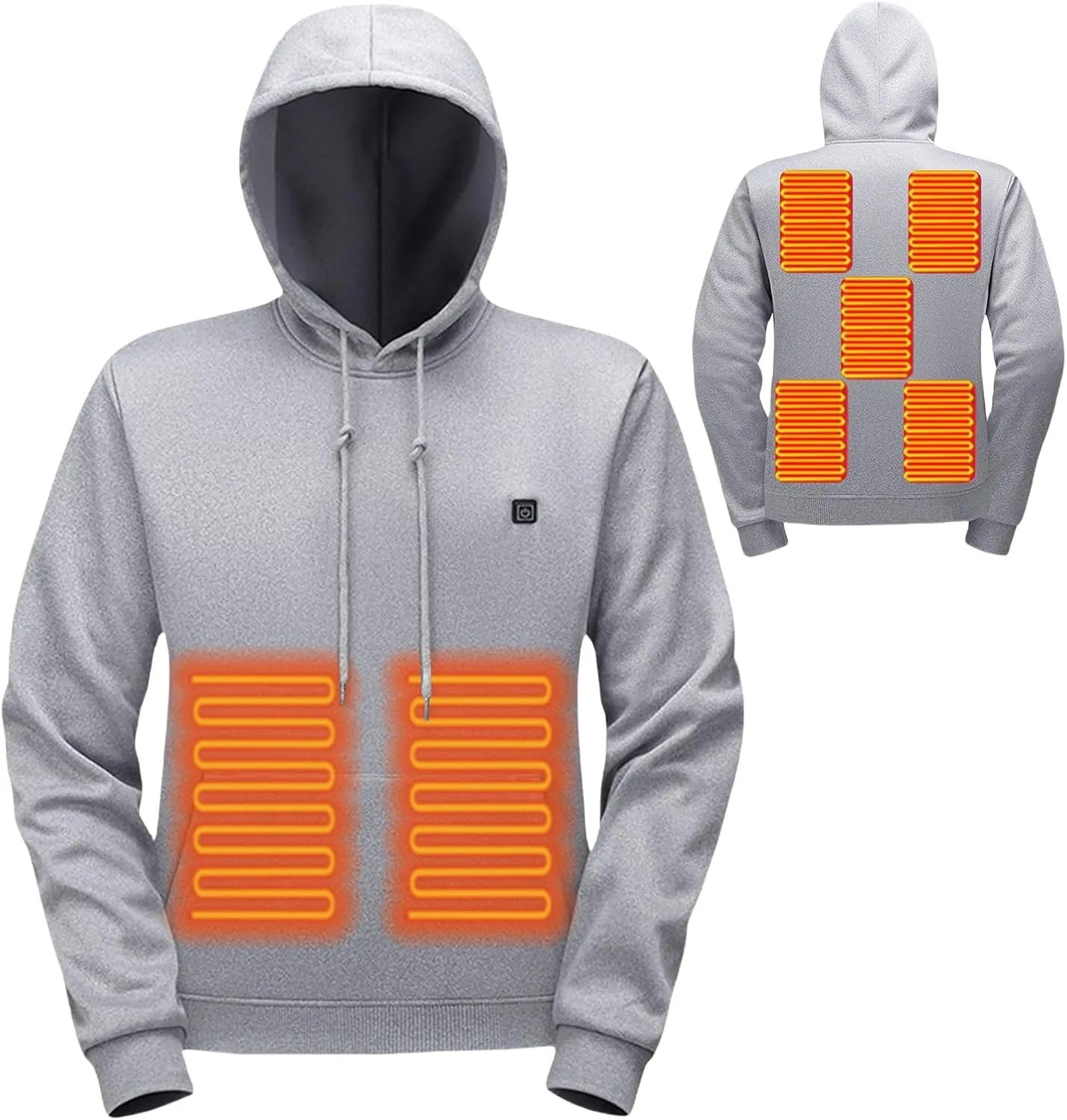Pullover Heated Hoodies for Unisex Heated Lightweight Jacket Hooded USB Electric Sweatshirt for Women Men
