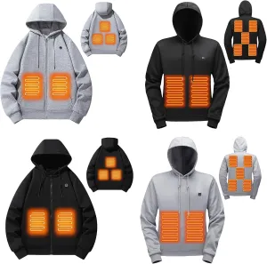 Pullover Heated Hoodies for Unisex Heated Lightweight Jacket Hooded USB Electric Sweatshirt for Women Men