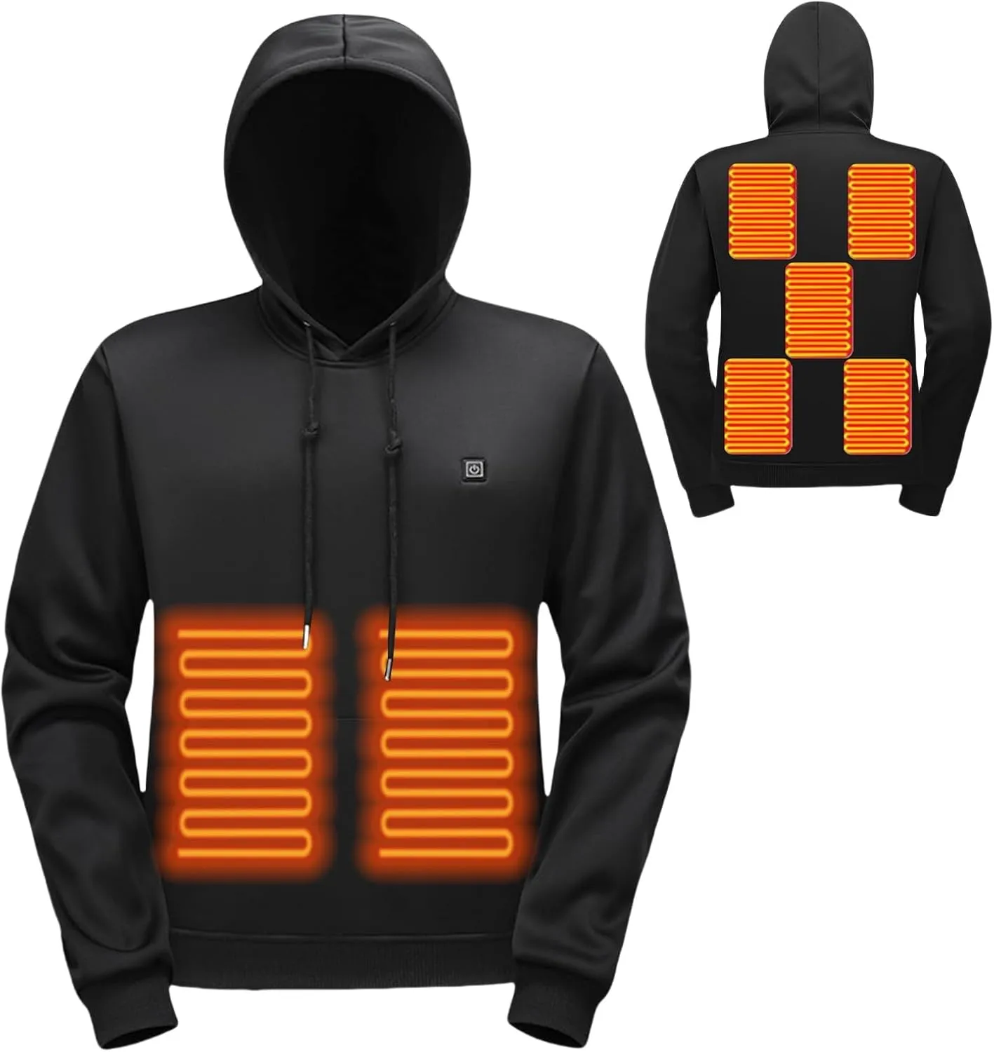 Pullover Heated Hoodies for Unisex Heated Lightweight Jacket Hooded USB Electric Sweatshirt for Women Men