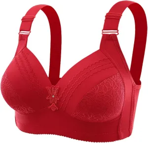 Push Up Bra for Women Plus Size Comfort Breathable Brassiere Wide Back Super Padded T-Shirt Bras Add Two Cups