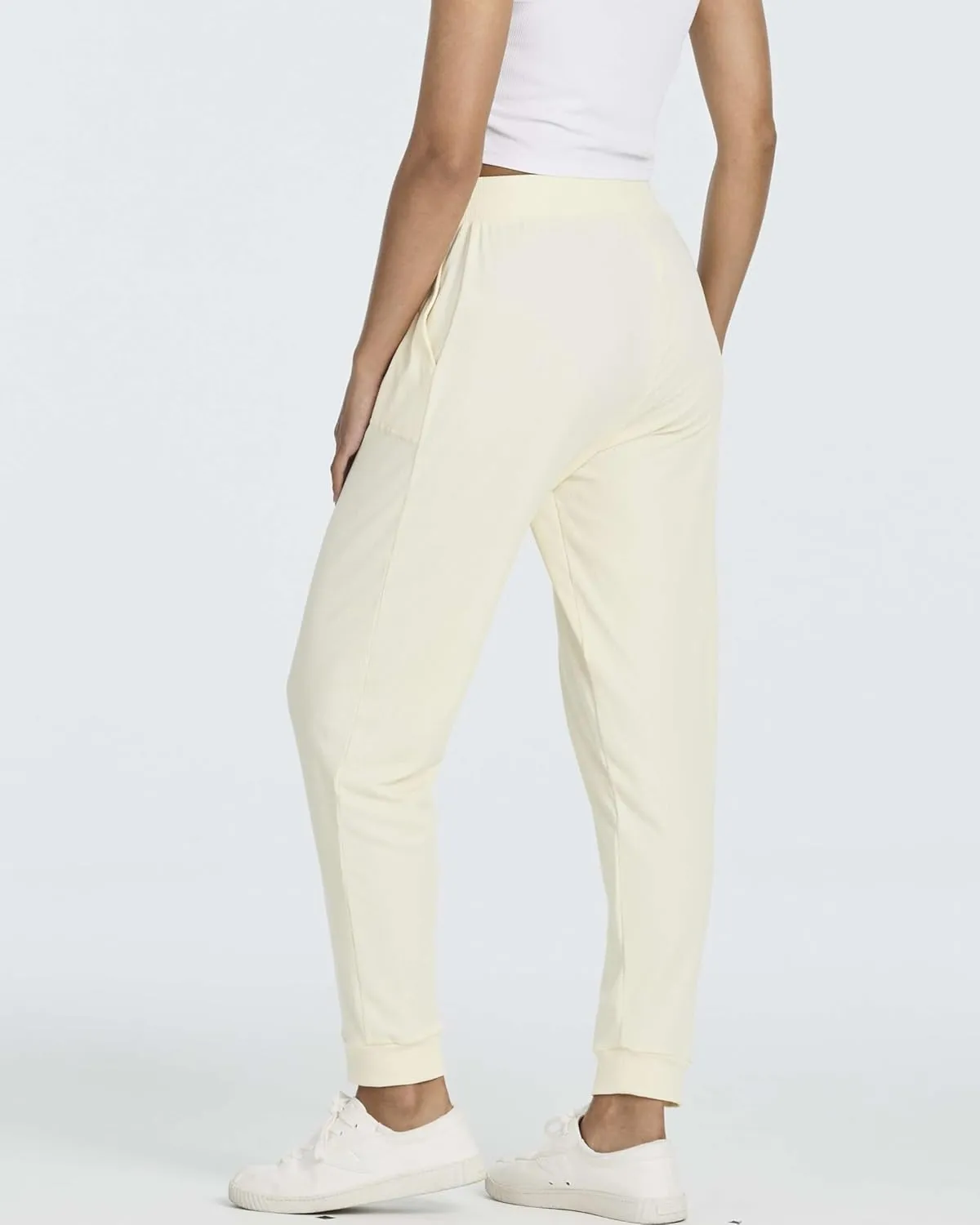 Real Essentials 3 Pack: Women's Ribbed Lounge Jogger Cuffed Yoga SweatpantsPockets (Available in Plus)