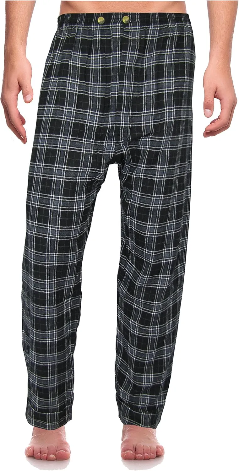 RK Classical Sleepwear Mens 100% Cotton Flannel Pajama Set,