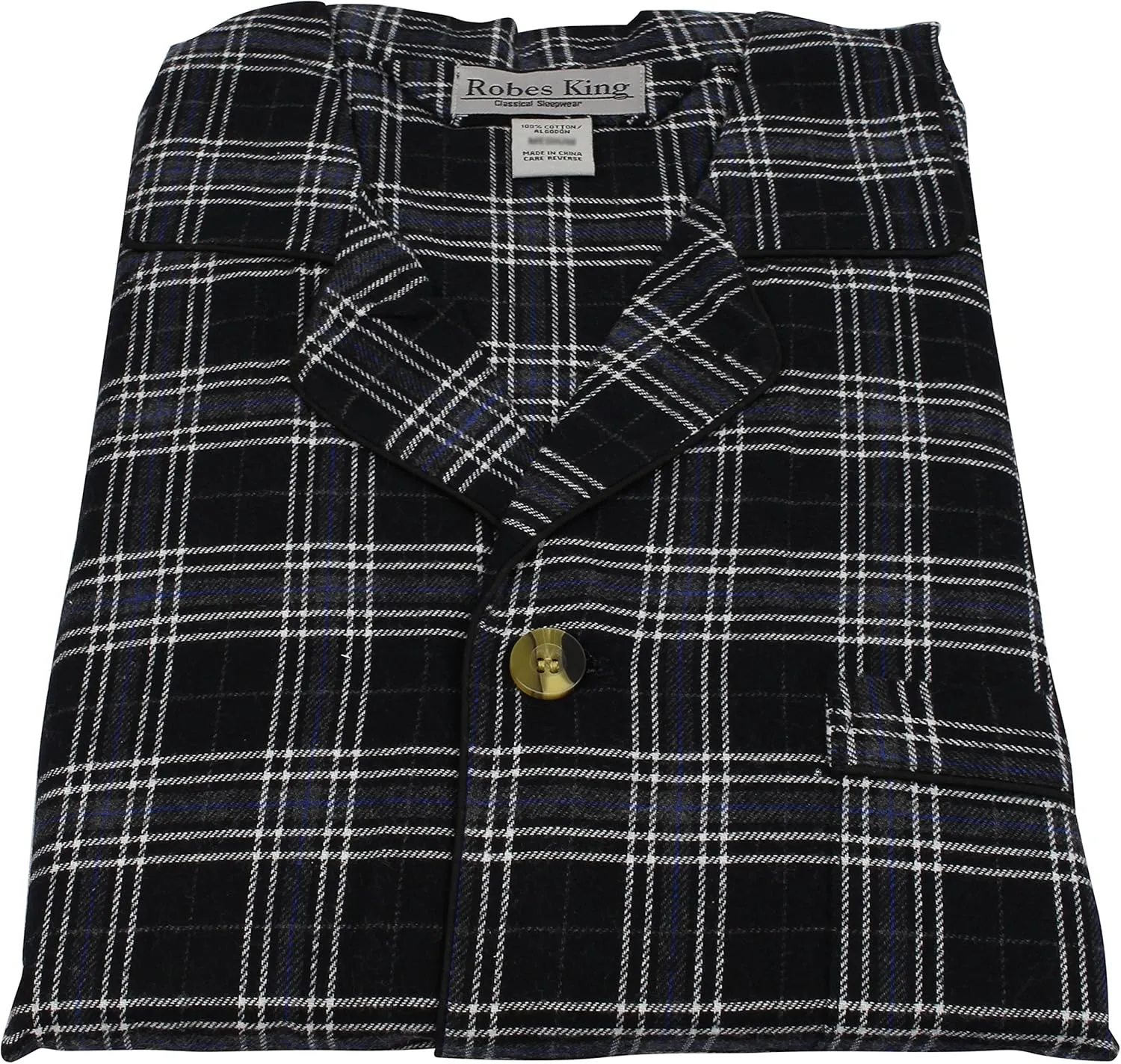 RK Classical Sleepwear Mens 100% Cotton Flannel Pajama Set,
