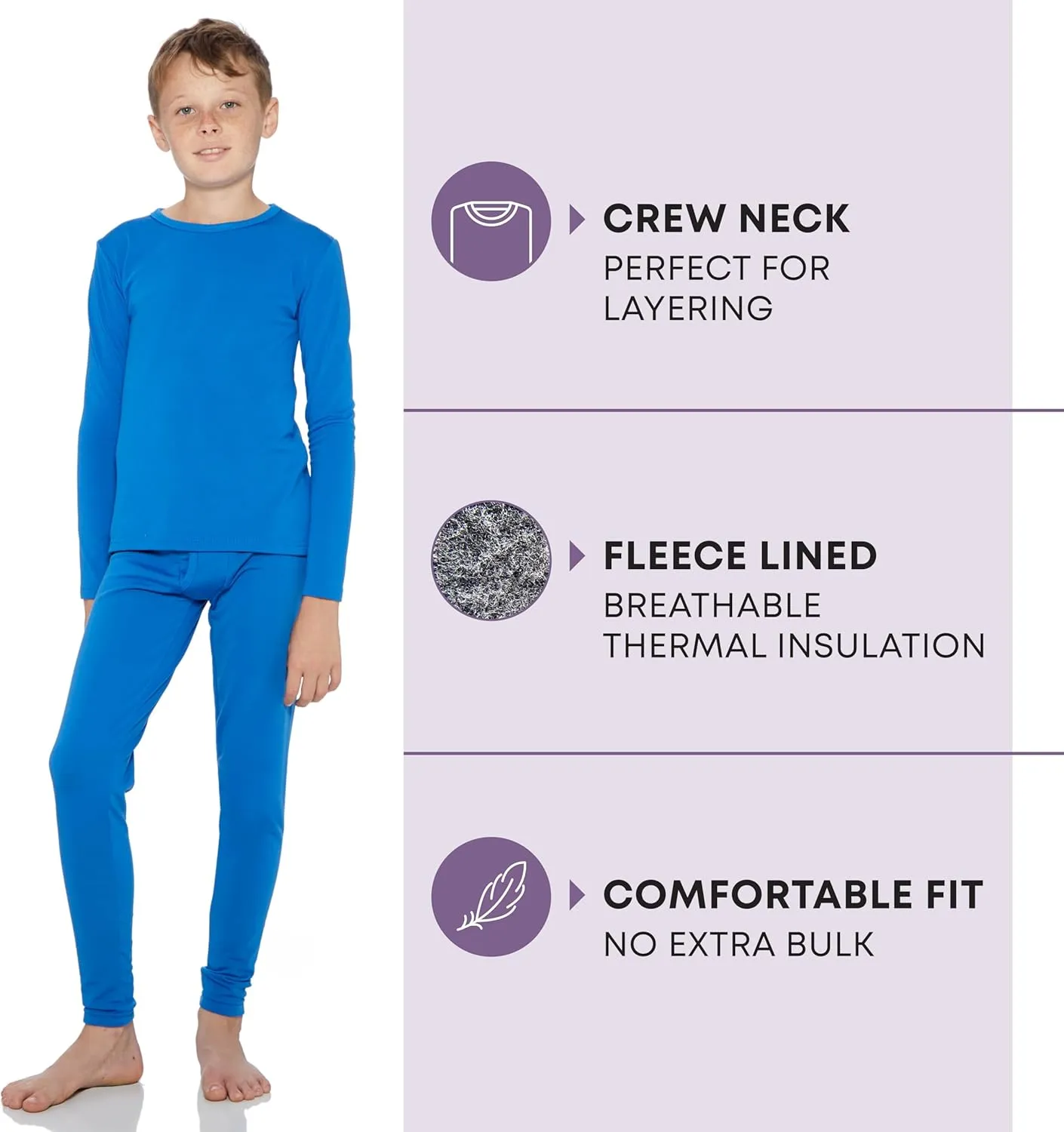 Rocky Thermal Underwear for Kids, Boys Thermals Top & Bottom Set, Long Johns Underwear, Base Layer for Cold Weather/Skiing