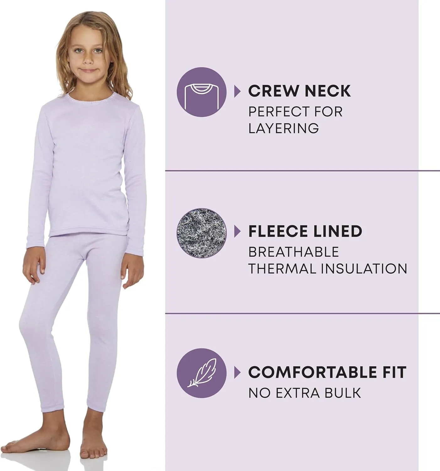 Rocky Thermal Underwear for Kids, Girls Thermals Top and Bottom Set, Long Johns Underwear, Base Layer for Cold weather/skiing