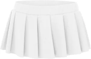 role playing lingerie for women Women Pleated Mini Skirt Role Play Solid Lingerie Skirts Mesh Costume Roleplay Uniform Plaid Mini Skirt cute lingerie White Large