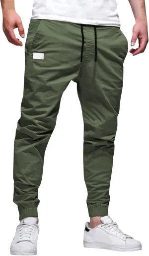 sdbrld Cargo Pants For Men Mens Casual Outdoor Hiking Joggers Pants Solid Mid Waist Drawstring Cargo Pants with Pockets