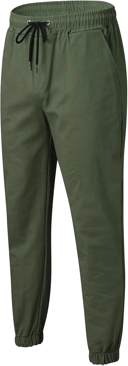 sdbrld Cargo Pants For Men Mens Casual Outdoor Hiking Joggers Pants Solid Mid Waist Drawstring Cargo Pants with Pockets