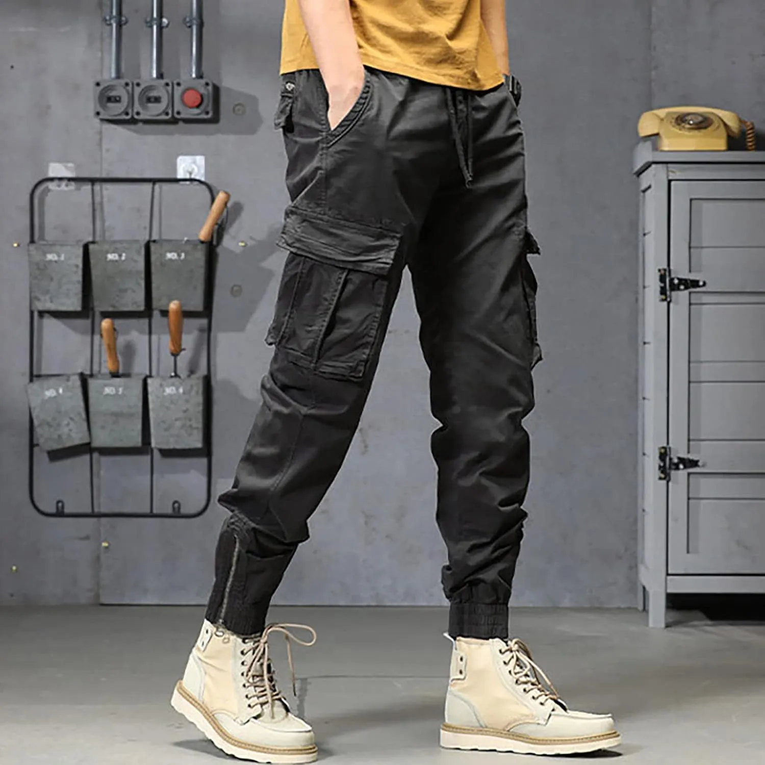 sdbrld Cargo Pants For Men Mens Casual Ripstop Tactical Pants Lightweight Outdoor Hiking Water Resistant Pants with Pockets