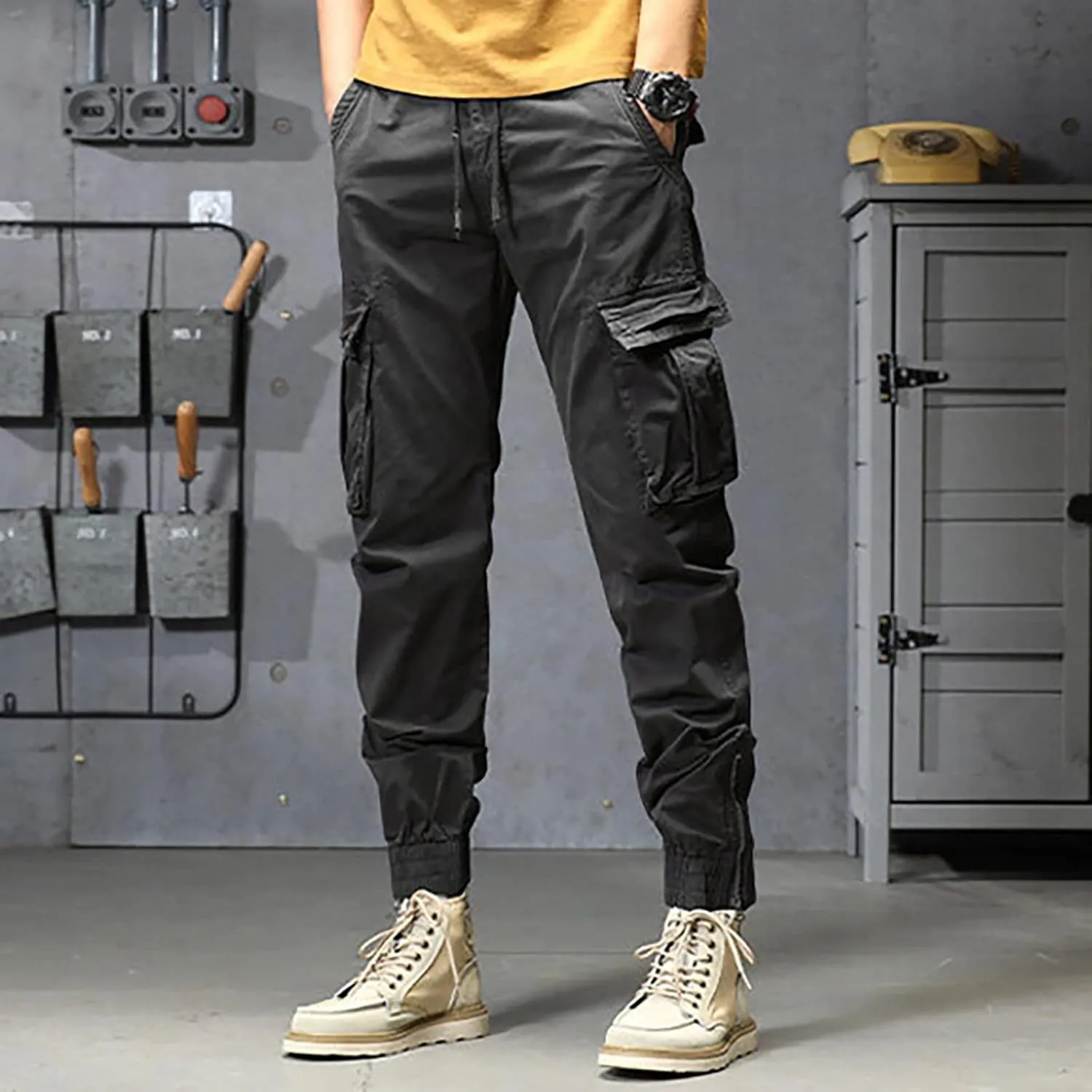 sdbrld Cargo Pants For Men Mens Casual Ripstop Tactical Pants Lightweight Outdoor Hiking Water Resistant Pants with Pockets