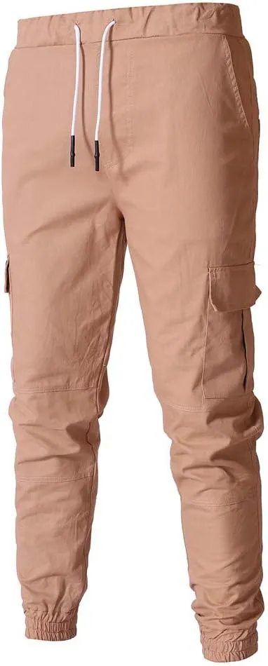 sdbrld Cargo Pants For Men Men's Fashion Outdoor Hiking Joggers Solid Drawstring Recreation Fitness Cargo Pants with Pocket