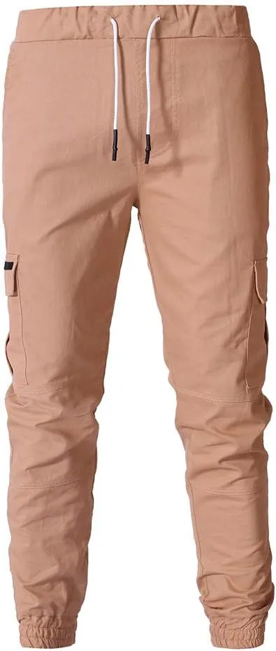 sdbrld Cargo Pants For Men Men's Fashion Outdoor Hiking Joggers Solid Drawstring Recreation Fitness Cargo Pants with Pocket