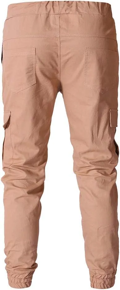 sdbrld Cargo Pants For Men Men's Fashion Outdoor Hiking Joggers Solid Drawstring Recreation Fitness Cargo Pants with Pocket