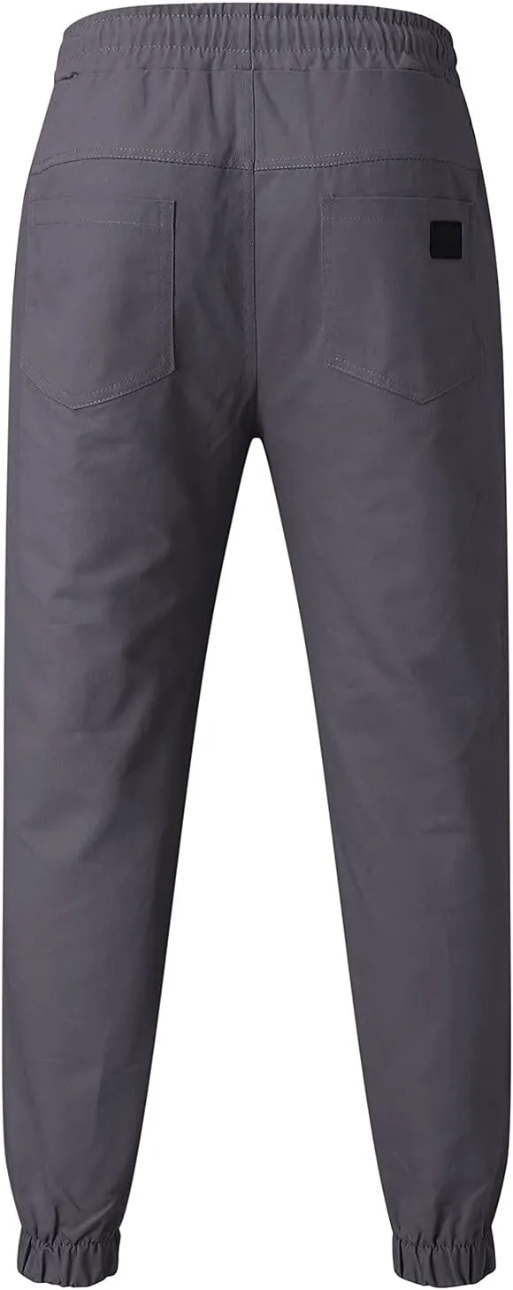 sdbrld Cargo Pants For Men Mens Outdoor Hiking Joggers Pants Solid Trendy Mid Waist Drawstring Cargo Pants with Pockets