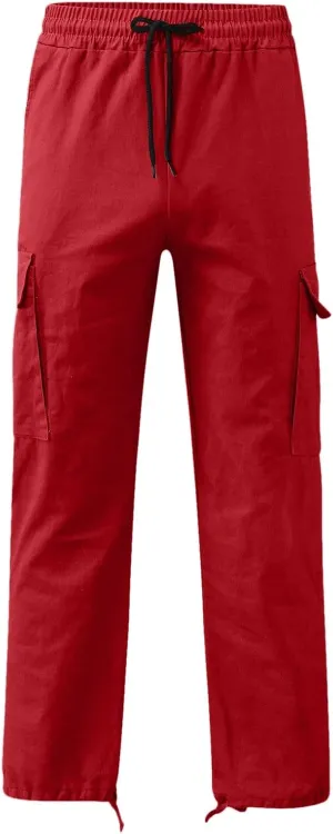 sdbrld Cargo Pants For Men Mens Relaxed Fit Beach Pants Trendy Streetwear Baggy Trousers Cargo Pants with Zipper Pockets