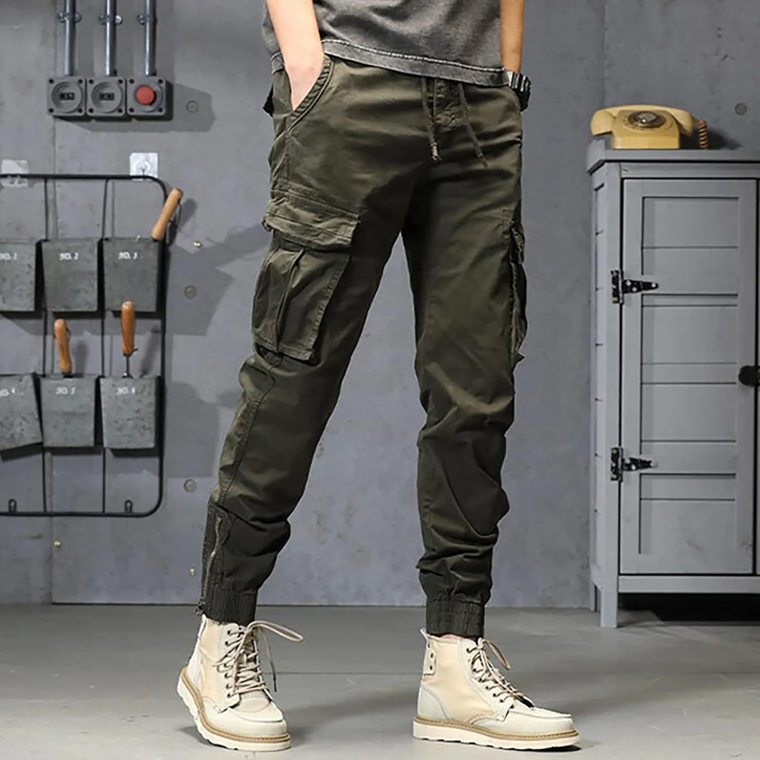 sdbrld Cargo Pants For Men Mens Ripstop Tactical Pants Lightweight Casual Outdoor Hiking Water Resistant Pants with Pockets