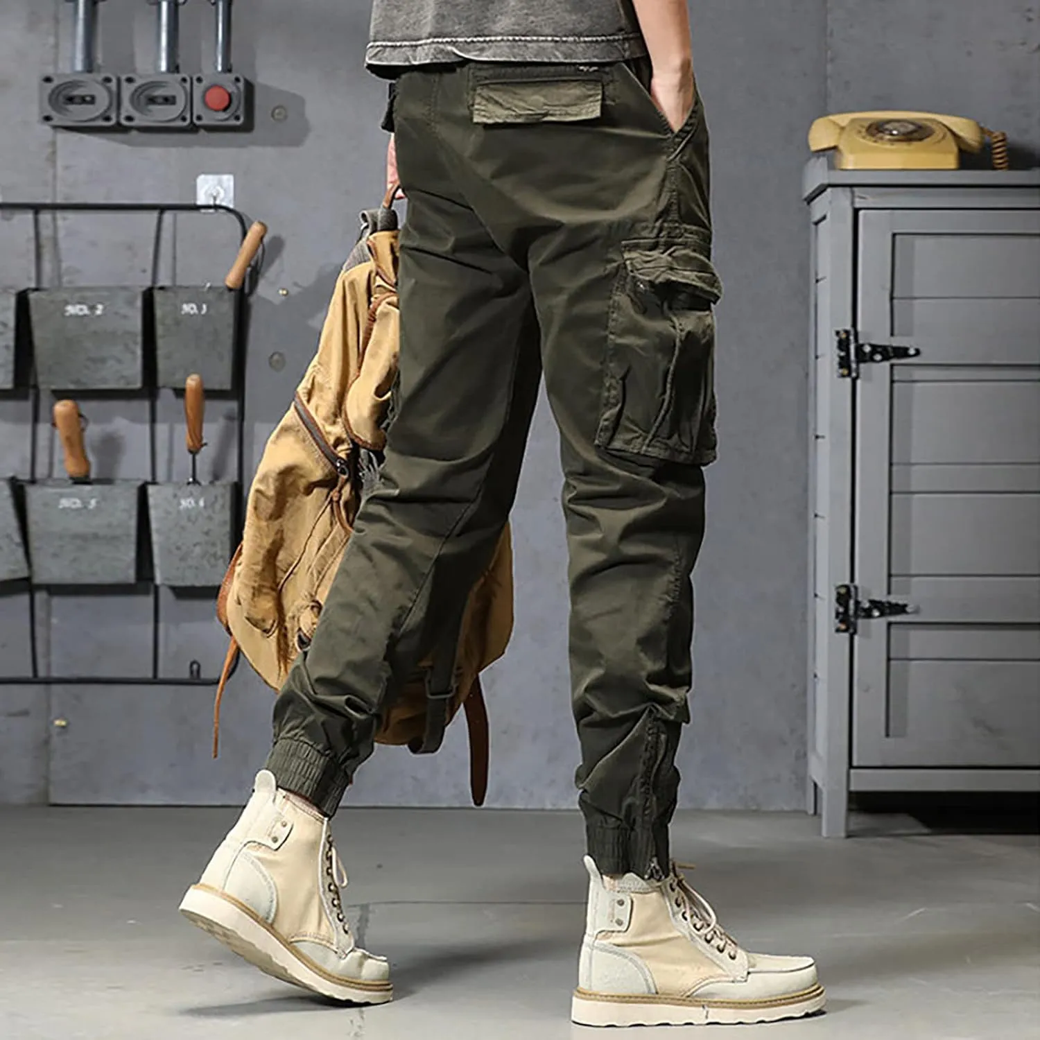 sdbrld Cargo Pants For Men Mens Ripstop Tactical Pants Lightweight Casual Outdoor Hiking Water Resistant Pants with Pockets