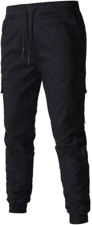 sdbrld Cargo Pants For Men Mens Trendy Outdoor Hiking Joggers Solid Drawstring Recreation Fitness Cargo Pants with Pocket