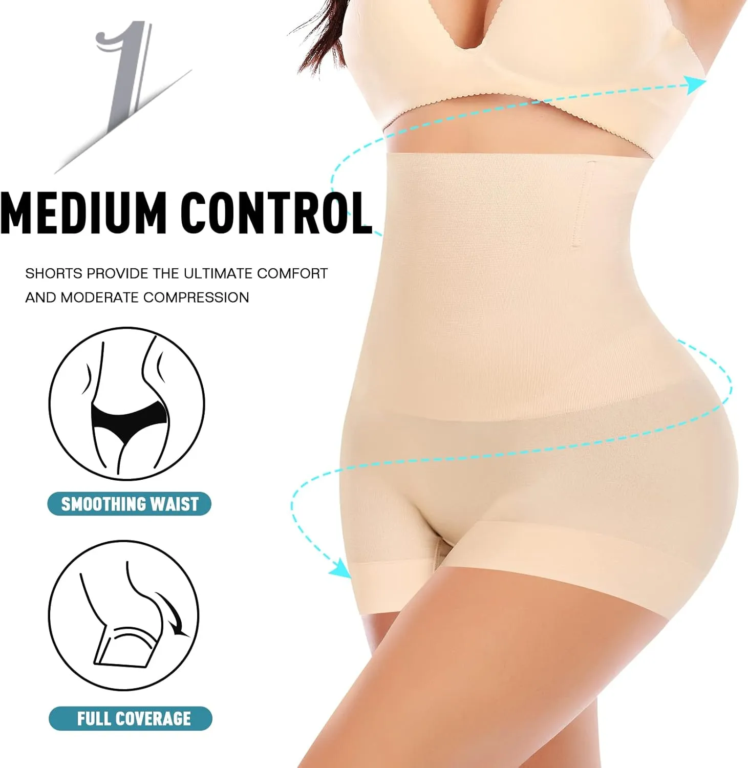 Seamless Shaping Boyshorts Panties for Women Slip Shorts Under Dress Shapewear Shorts Tummy Control Underwear
