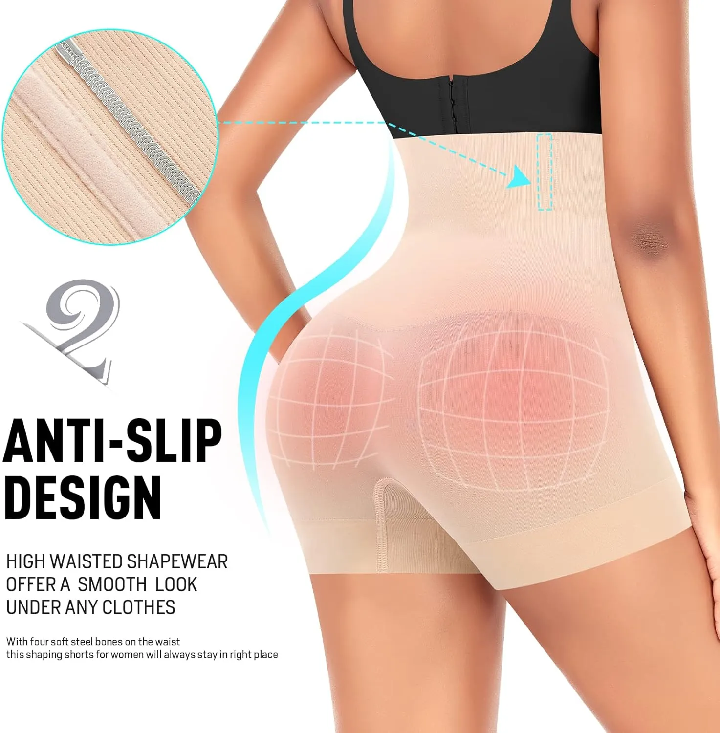 Seamless Shaping Boyshorts Panties for Women Slip Shorts Under Dress Shapewear Shorts Tummy Control Underwear