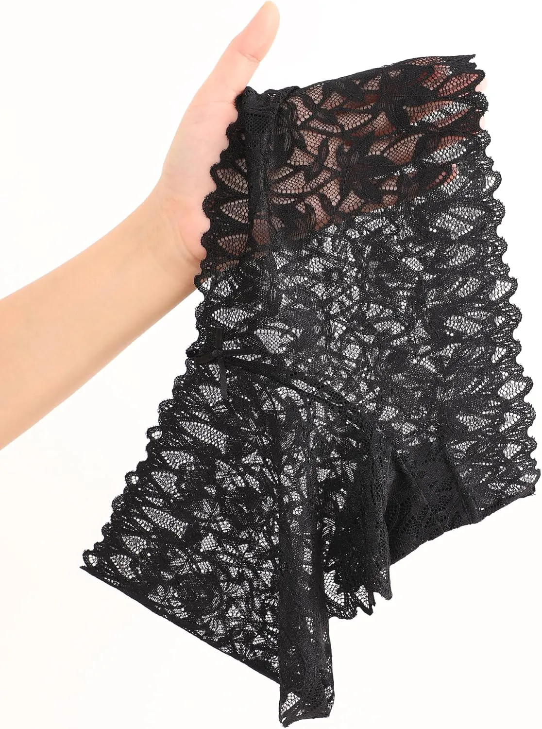 Sexy Women's Underwear Lace Shorts V Waist Breathable Cheeky Panties Boyshorts Underwear Women 5 Pack