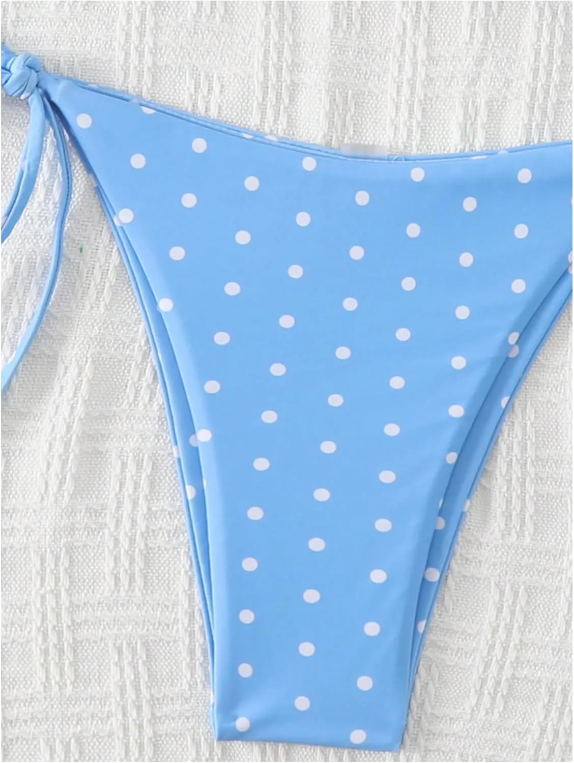 SOLY HUX Women's Polka Dots Print Bathing Suit Halter Triangle Tie Side Bikini Sets Two Piece Swimsuit