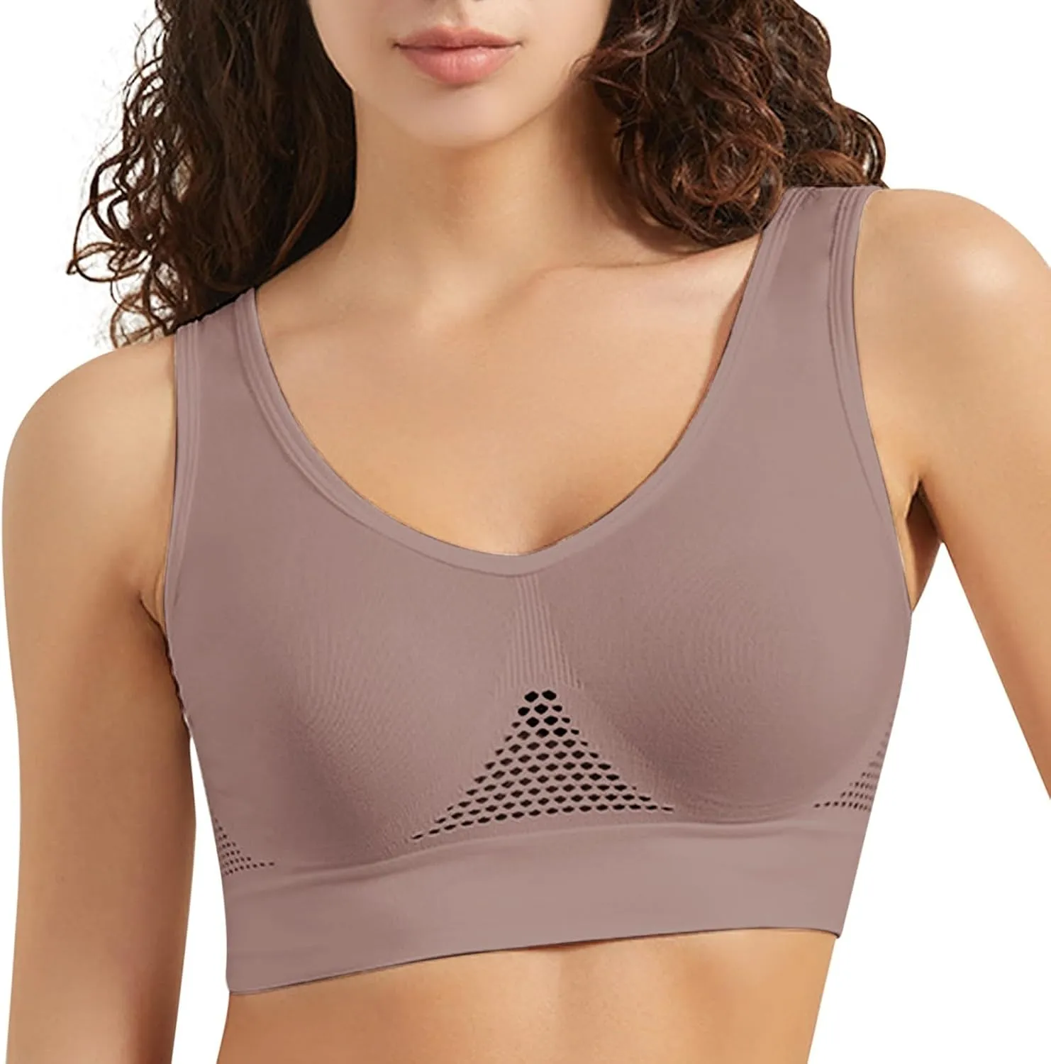 Sport Bras for Women Everyday High Support Active Wirefree Bra Padded Cropped Tank Tops Bra