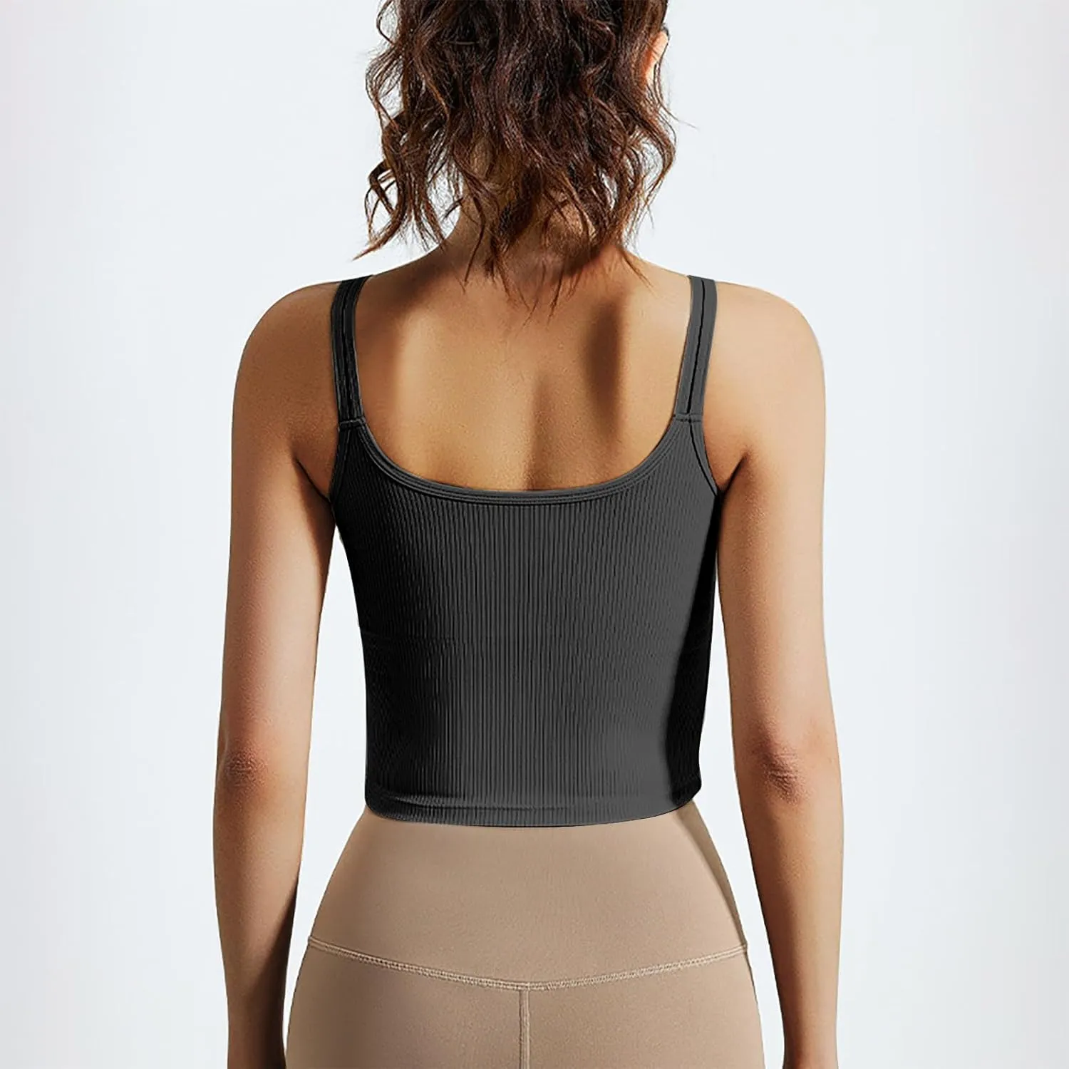 Sports Bras for Women Double Shoulder Strap Quick-Dry Workout Crop Cute Tank Tops Camisole Yoga Fitness Running Gym