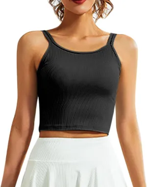 Sports Bras for Women Double Shoulder Strap Quick-Dry Workout Crop Cute Tank Tops Camisole Yoga Fitness Running Gym