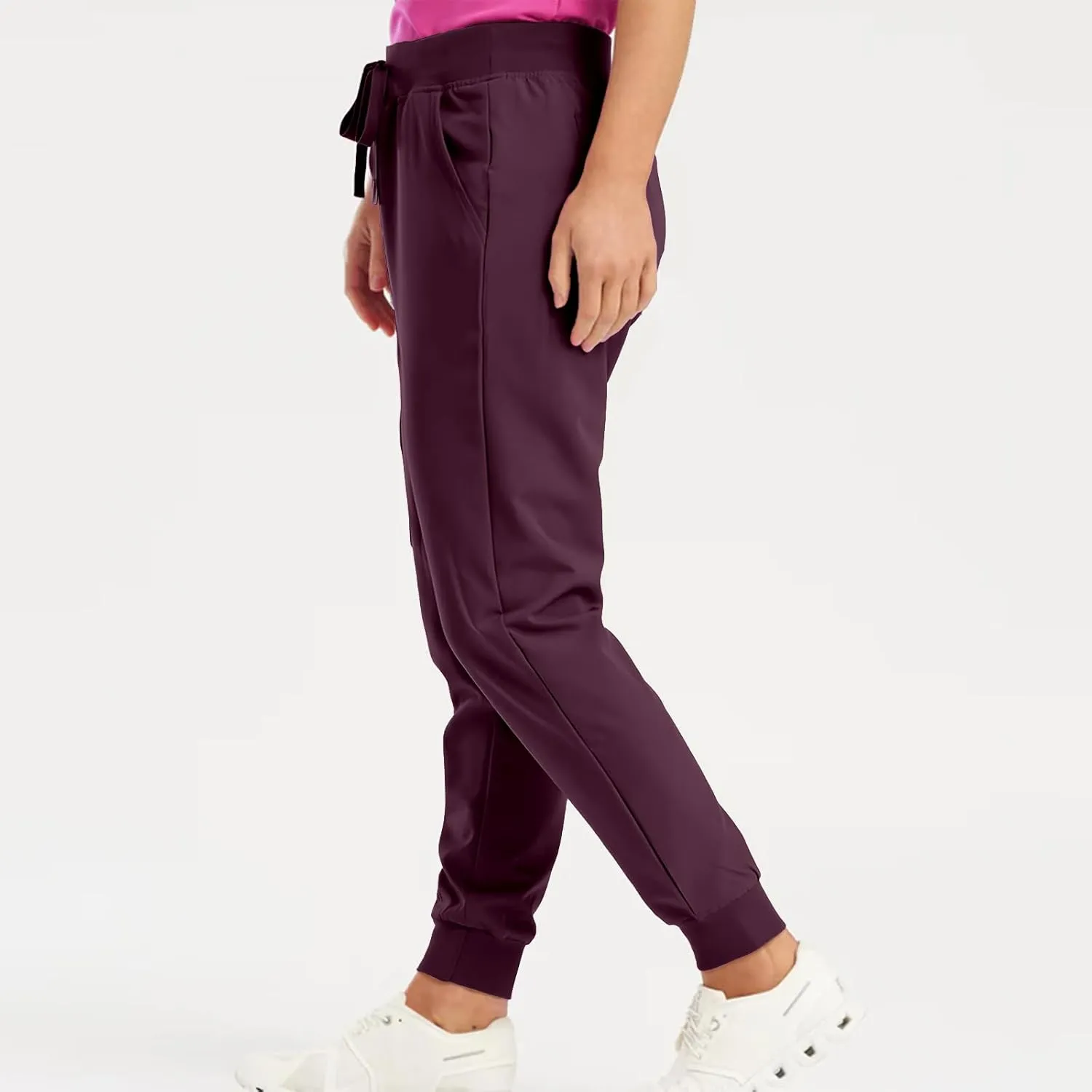 Stretch Scrubs for Women Pants High Waist Drawstring Joggers Yoga Pants Lightweight Pockets Cinch Bottom Lounge Pants