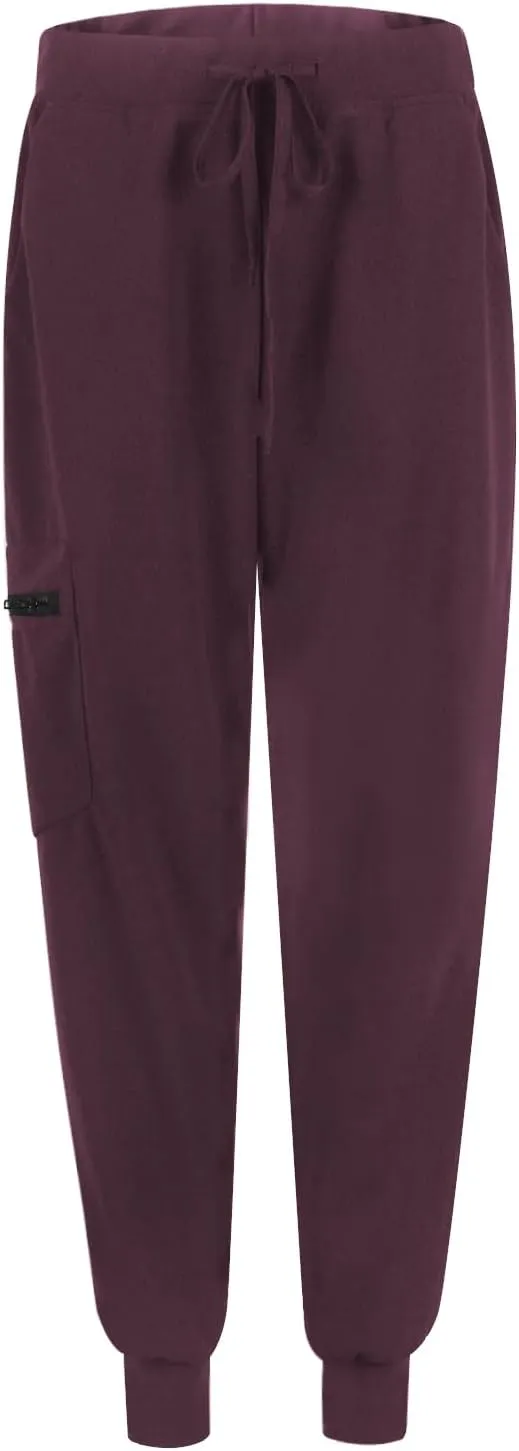 Stretch Scrubs for Women Pants High Waist Drawstring Joggers Yoga Pants Lightweight Pockets Cinch Bottom Lounge Pants
