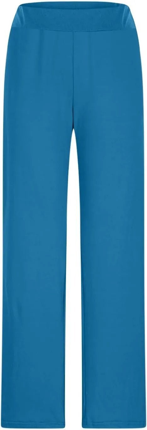 Summer Sports Pants Solid Color Layered Contrast Stretchy Casual Pants Workout Wide Straight Leg Trousers